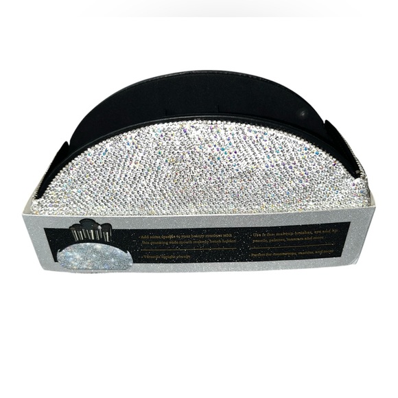 ✨️ VIRAL Glitz & Glam Makeup Silver glitter Rhinestone Brush Holder ✨️ - Picture 4 of 6